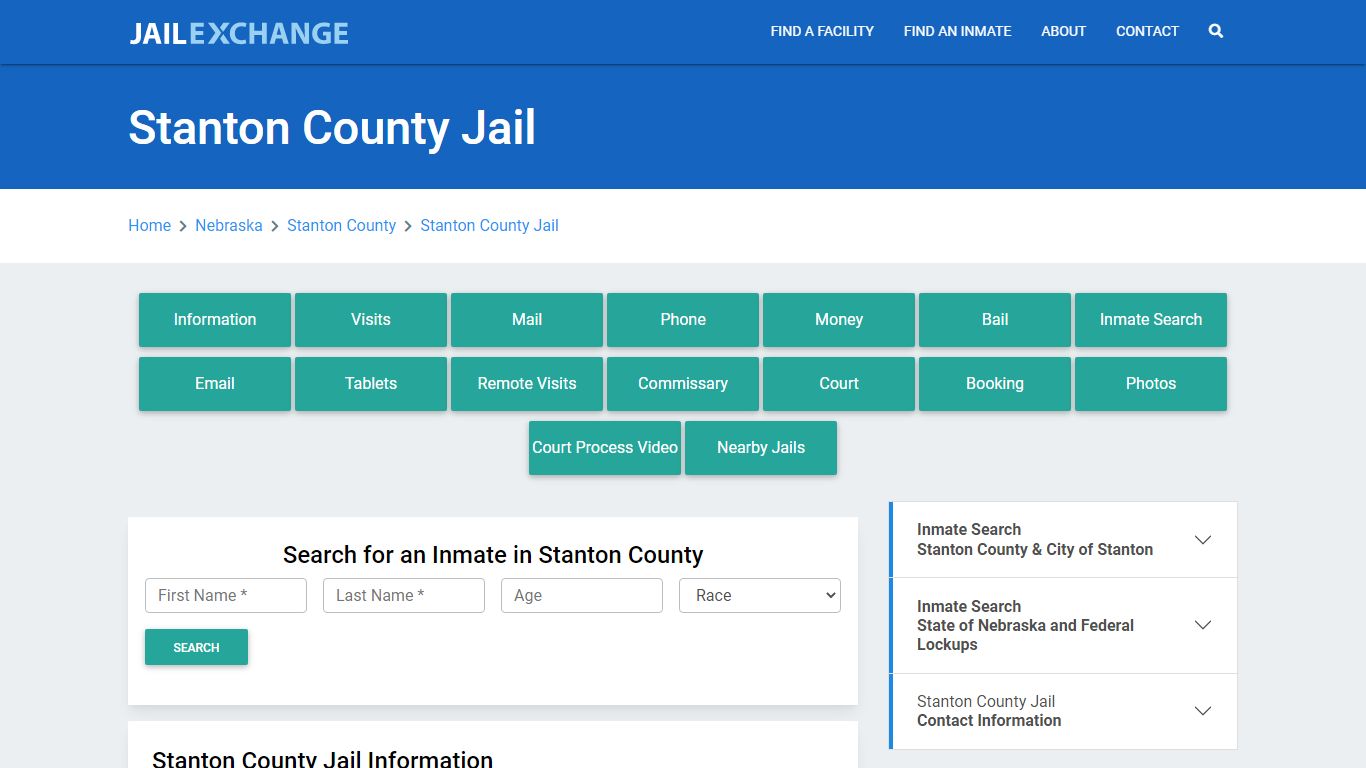 Stanton County Jail Roster Lookup, NE, Inmate Search