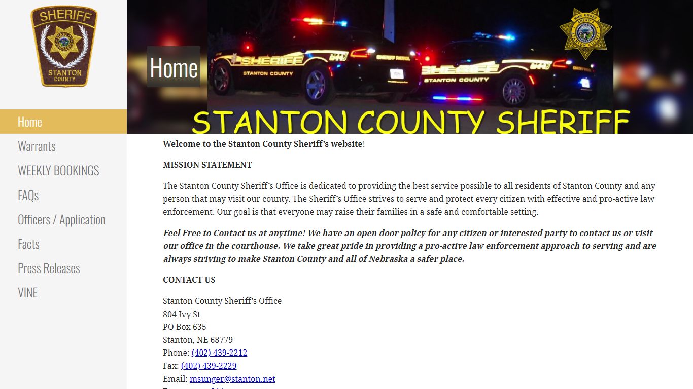 Stanton County Sheriff – Stanton County Sheriff's Office – Stanton ...